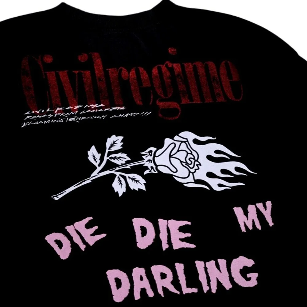Civil Regime Die Die My Darling 199X Oversized Tee Vintage Black Misfits Graphic